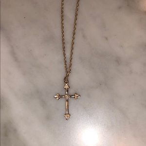 Brandy Melville Gold Long Cross Chain Necklace